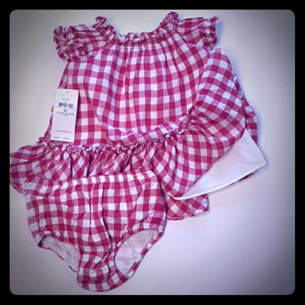 3 month dress with matching panties. New. Never wo